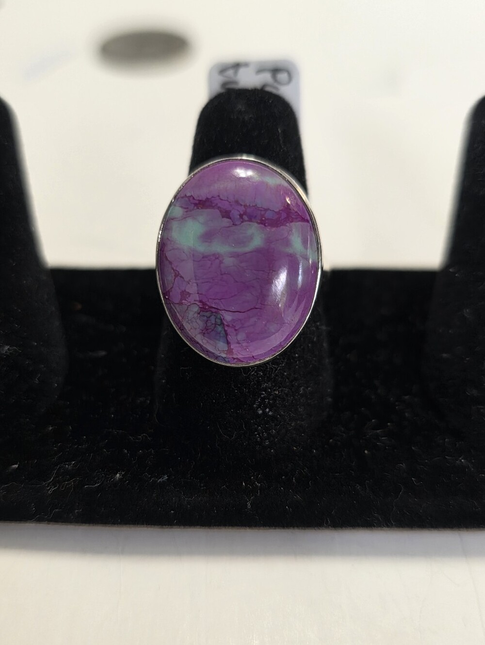 Purple Dyed Turquise Oval Stone Statement Ring - Women Jewelry